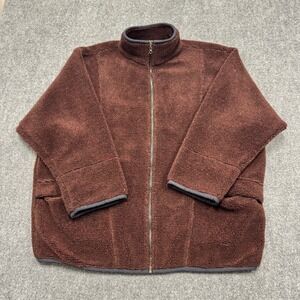 Royal Robbins Jacket Men's Large Fleece Fill Zip 2 Pocket Outdoor Red Cotton